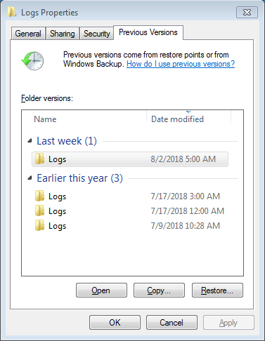 Recover Files Using Window’s “Previous Version” Property – Ajay