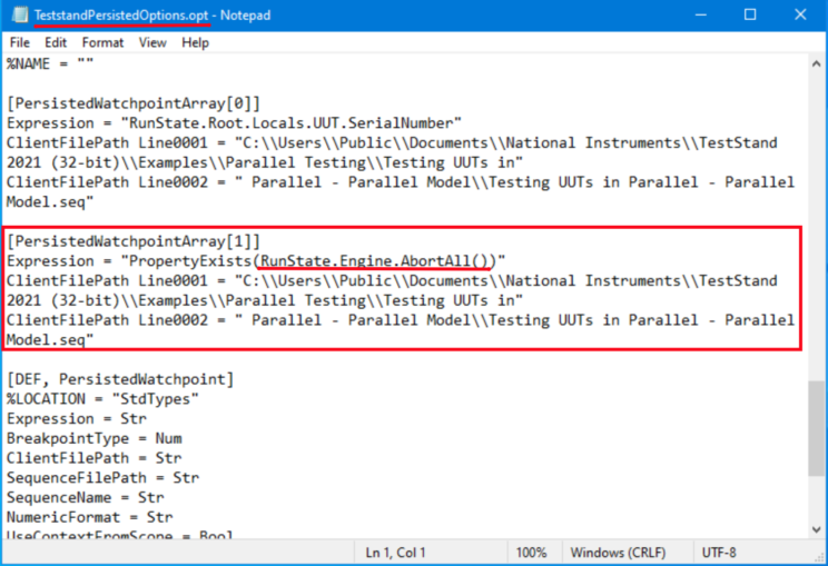 Section in which the troubling persisted data needs to be removed.