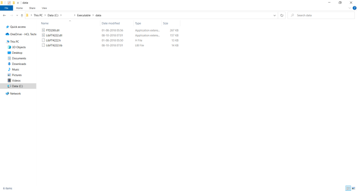 FTD2XX and LibFT4222 DLL on data folder